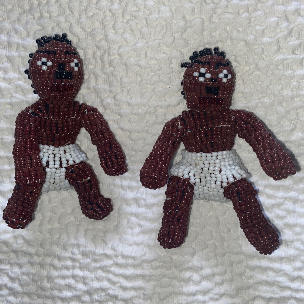 Authentic imported African glass bead collectors figures